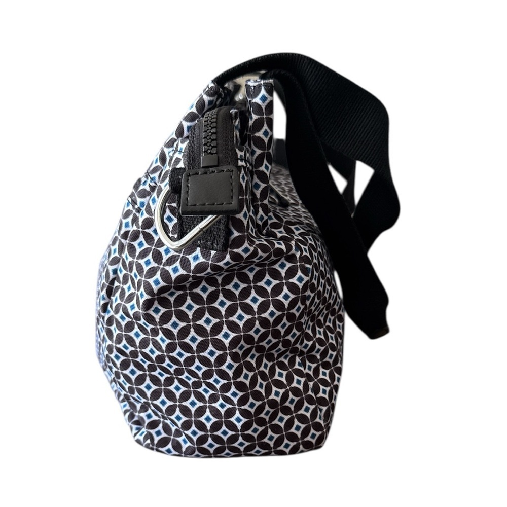 Kipling Black Multi Geo Print Shoulder or Crossbody Nylon Bag with Monkey Charm - Picture 7 of 16